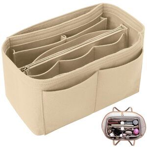 7004 Tote Bag Insert Organizer, Multi-Pocket Felt Handbag Organiser Inserts